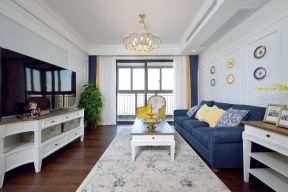 东方明珠嘉苑103平欧式客厅沙发摆放设计效果图片