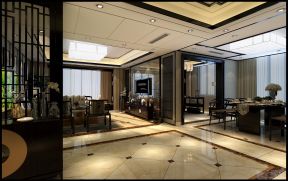 180平新中式风格复式楼室内客厅餐厅装修图赏析