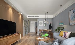 80平北欧风格房屋客厅实木电视柜设计图