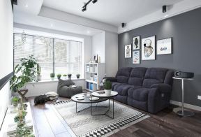 80平房屋欧式风格客厅懒人沙发装修设计图