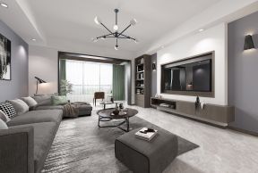 灰色布艺沙发图片 2020客厅地毯设计效果图