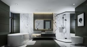 华发山庄233平现代风格四居卫生间浴缸设计效果图