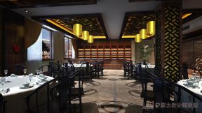 2023沈阳200平米中式餐厅吊灯设计装效果图欣赏