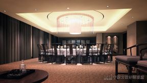 2023沈阳200平米中式餐厅桌椅设计效果图欣赏