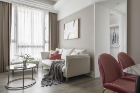 74平现代风格两居客厅白色沙发装修设计效果图