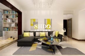 三居室90平米现代风格客厅沙发装修效果图片