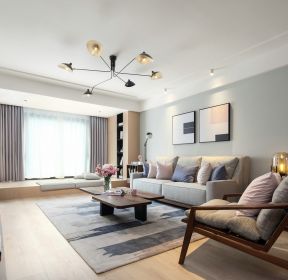 晶鑫丽座140平现代风格客厅家具茶几设计效果图-每日推荐