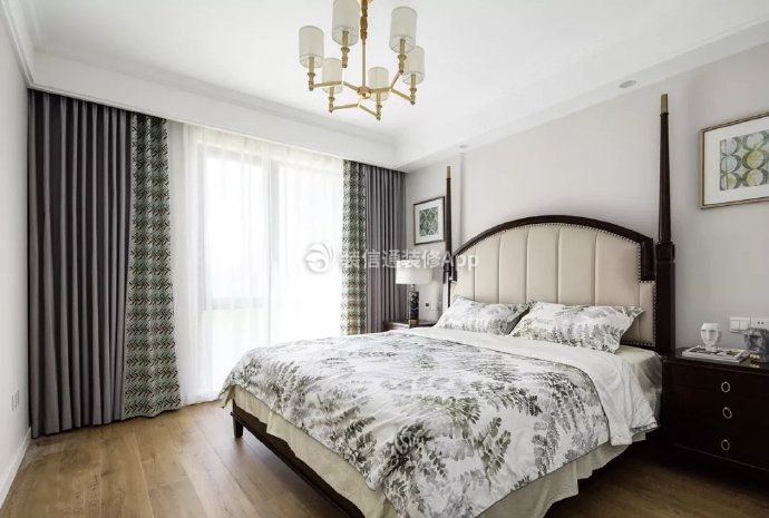 紫光尚城美式140平三居室卧室装修案例