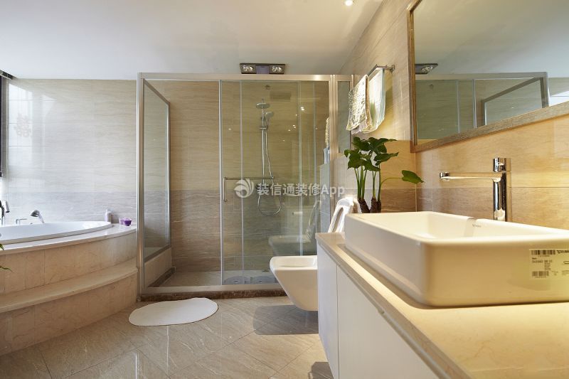 绿地悦蓉公馆130平家庭卫生间淋浴房设计图