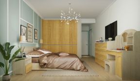 鲁能星城外滩现代简约风格101平米卧室装修案例