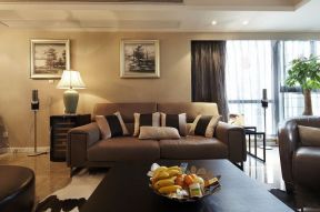 绿地悦蓉公馆130平现代风格客厅沙发背景墙效果图