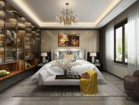 上海保利叶230平米中式别墅卧室装修设计效果图