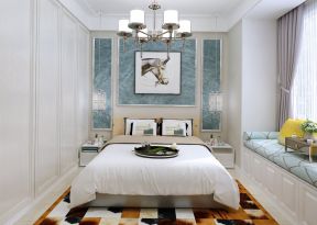 龙湖滟澜海岸美式风格别墅卧室背景墙设计图