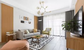 130平清新北欧风格客厅家具沙发摆放设计图赏析