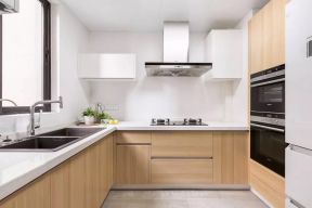 130平清新北欧风格厨房转角橱柜设计图赏析
