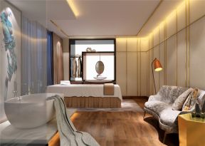 600平现代简约风格美容院房间白色浴缸设计图片
