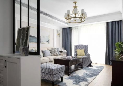 紫光尚城美式140平三居室装修案例