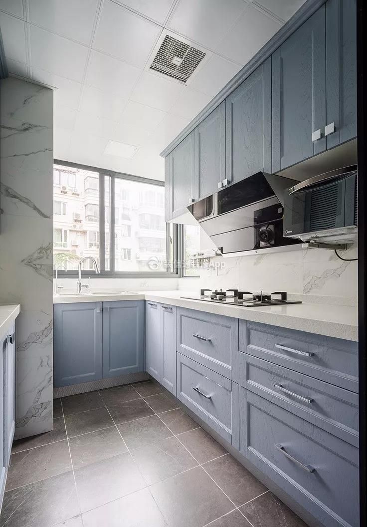 首开琅樾100平美式风格家庭厨房橱柜颜色图片