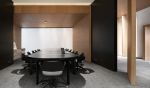 杭州写字楼简约风格会议室黑色桌椅装修图片