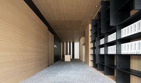 杭州现代风格写字楼走廊木质吊顶装修图片