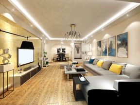 现代风格96平米两居室客厅沙发装修效果图片