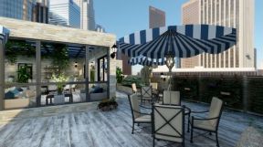 500平米海德花园会所美式风格阳台休闲椅装修设计效果图