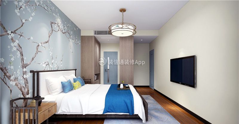 126平米三居室中式风格卧室装修效果图片