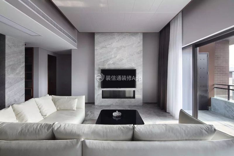 宣佳世纪嘉园267平米四居室现代风格电视背景墙装修设计效果图