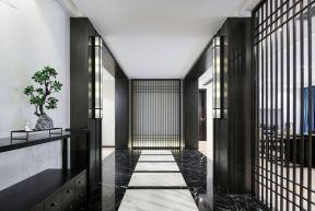 九墅映像600平米新中式别墅走廊装修设计效果图