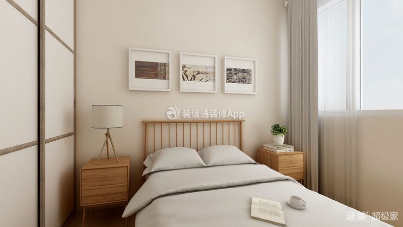 滨江和城现代简约90平三居室卧室装修案例