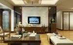 温馨花园东南亚风格客厅电视背景墙装修设计效果图