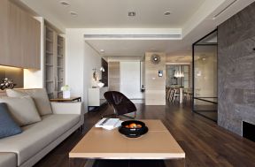 保利江上明珠120平现代新房客厅方形茶几设计图