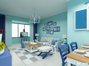 旭和蓝花楹地中海95平二居室客厅装修案例