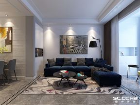104平米三居室现代风格客厅装修效果图片赏析
