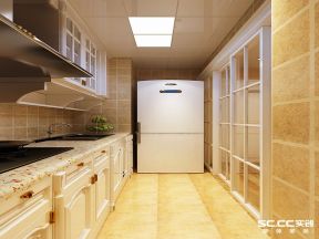 56平米两居室美式风格厨房装修效果图片欣赏