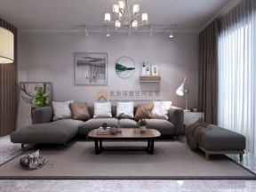 杨柳郡60平后现代风格客厅布艺沙发效果图欣赏