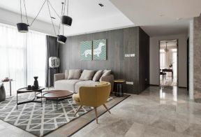东山国际140平米三居室现代风格沙发背景墙装修设计效果图