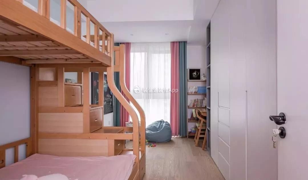 现代风格90平米三居室儿童房装修效果图片赏析