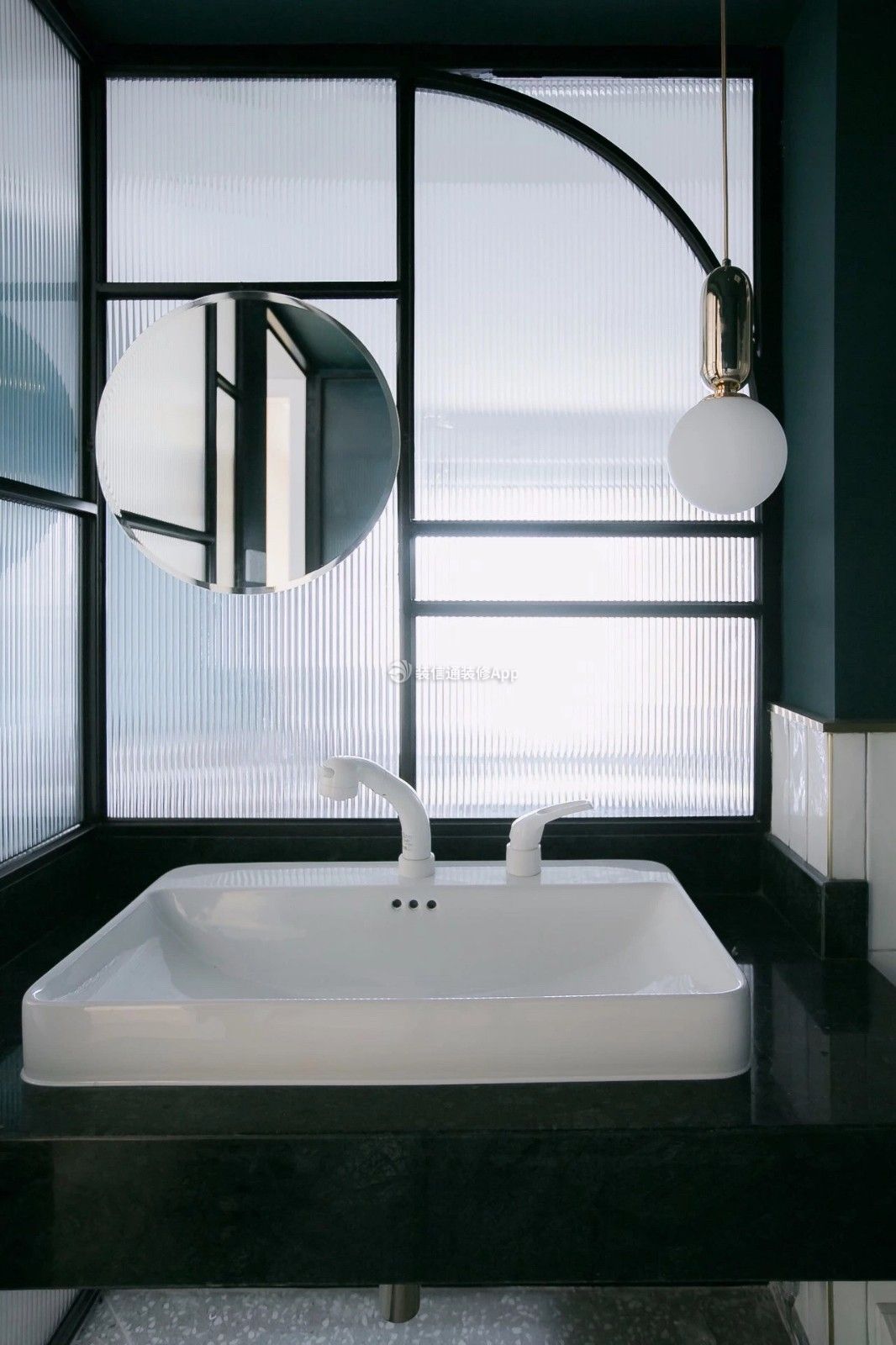 中海国际社区596平米四居室现代风格卫浴洗手台装修设计效果图