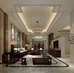 扬州水晶城新中式300平别墅客厅装修案例