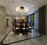 扬州水晶城新中式300平别墅餐厅装修案例