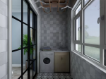 金榜逸家139平米三居室欧式阳台洗衣机装修设计效果图