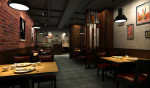 轩味道480㎡现代时尚中餐厅背景墙装修效果图