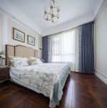 南湖意境220平美式风格家庭卧室窗帘装修设计图