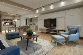  远洋城72平现代简约风格客厅木地板设计效果图