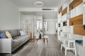 大渡口75平现代风格客厅灰色沙发效果图片