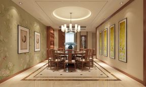 雅居乐滨江国际新中式220平大平层餐厅装修案例