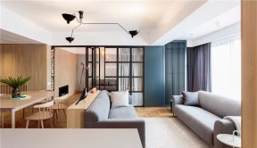 时代锦汇华庭三居109平日式风格客厅布艺沙发设计