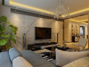 伟峰东樾200平米四居室现代风格客厅装修设计效果图