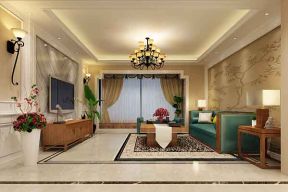 天颐郦城180平米三居室美式风格客厅装修设计效果图